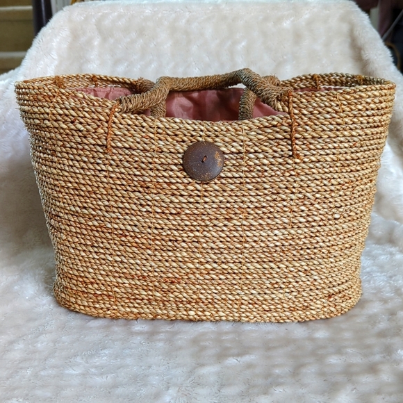 HANDWOVEN Caribbean Beach Tote ~ 🌴 ⛱️ 🛥⛵️ - Picture 2 of 16